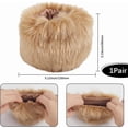 thumbnail image 2 of 1Pair Women Imitation Rabbit Hair Cuffs Oversleeve Arm Gloves Winter Warm Plush Windproof Wristband Jacket Accessories BurlyWood 80x130x20mm, 2 of 8