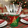 thumbnail image 5 of Honeeladyy 20Pcs Vintage Christmas Paper Cups, Xmas Disposable Dessert Plates Cups Cutlery Retro Tableware for Xmas Party Supplies, 5 of 6