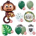 thumbnail image 2 of 17pc Jungle Theme Welcome Baby Balloons with Monkey Balloon Bouquet Kit - Safari Baby Shower Party Decor Decoration Supplies, 2 of 9