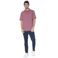 thumbnail image 5 of AVA Athletica Men's Polo Collar Moisture-Wick Active Wear Fine Striped T-Shirt; Rose; MD, 5 of 6