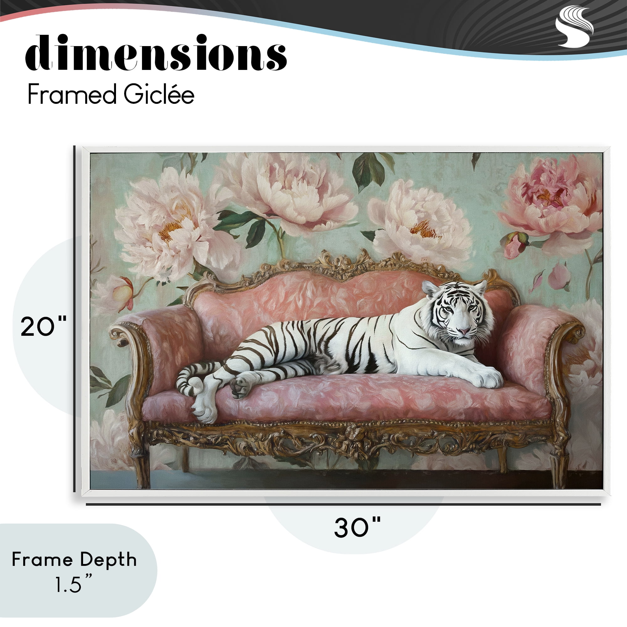 Stupell Industries Where The Tiger Dreams White Framed Giclee Art, design by Tina LeCour