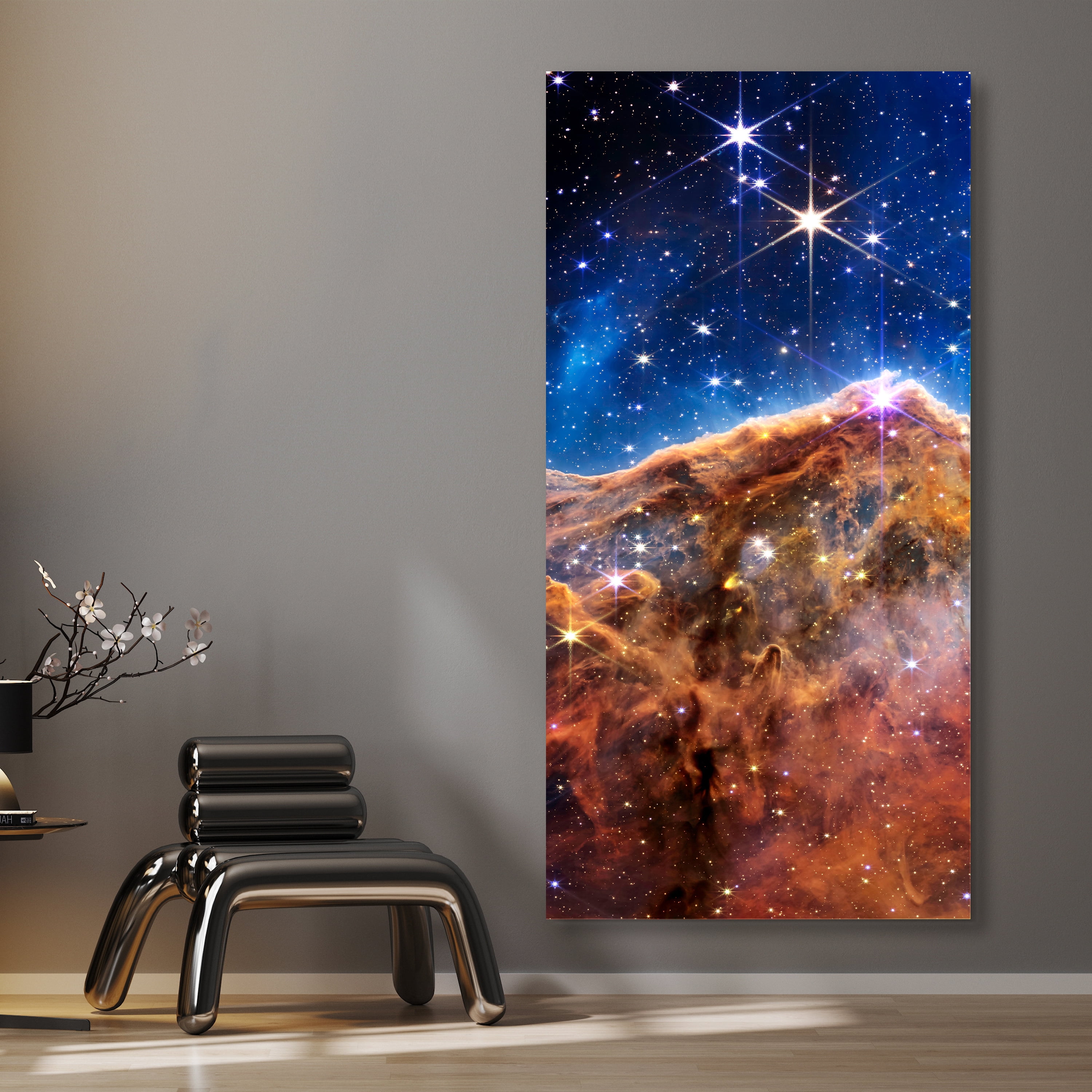 "Mountains of the Carina Nebula B" Frameless Free Floating Reverse Printed Tempered Glass Wall Art