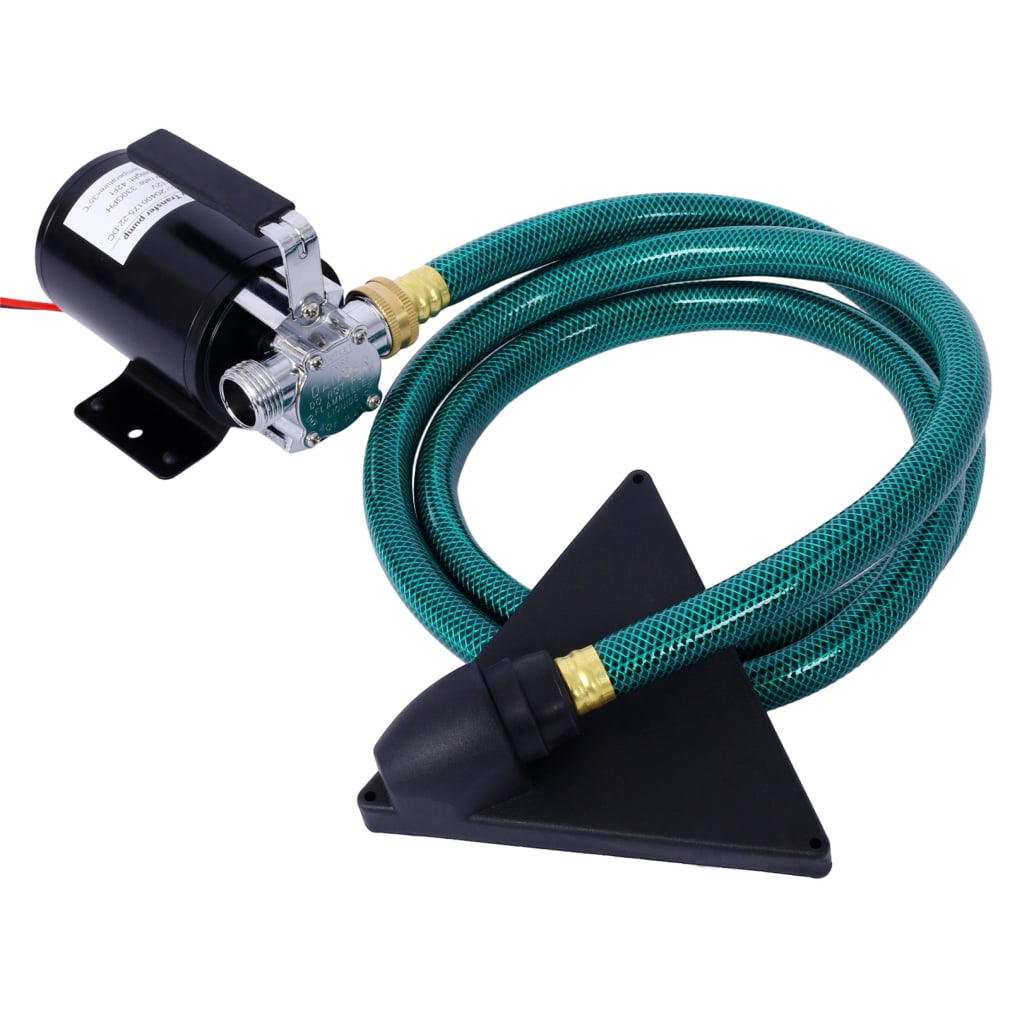 Portable 12V DC Battery Powered Water Pump - 330GPH Heavy-Duty Submersible Utility Pump with Hose Kit for Aquariums, RVs, Basements, Emergency Drainage