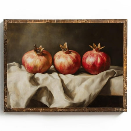 Vintage Pomegranate Cottagecore Wall Art For Kitchen Decor Cottagecore Kitchen Wall Art Vintage Fruit Dark Academia5, 8x12 UNFRAMED