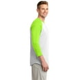 thumbnail image 3 of Sport-Tek Colorblock Raglan Jersey-XS (White/ Lime Shock), 3 of 6