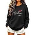 thumbnail image 4 of Women's Christmas Rhinestone Graphic Sweatshirt Crew Neck Long Sleeve Casual Pullover Top, 4 of 5
