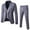 Gray, variant on Honeeladyy Men's 3 Piece Slim Fit Suit Set with One Button Solid Jacket Vest and Pants #Hc-Navy-S