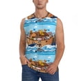 thumbnail image 2 of Goofa Animals on Noah's Ark Floating Printed Men's Sleeveless T-Shirt - Athletic Gym Workout Tank Top for Men - Moisture-Wicking, UPF 30+ Quick-Dry Muscle Tee-Medium, 2 of 8