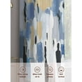 thumbnail image 6 of Abstract Color Block Sheer Curtains 54 Inches Long 2 Panels Blue Gold Impressionist Painting Art Light Filtering Semi Sheer Window Curtains Drapes for Bedroom Living Room 52"x54", 6 of 7