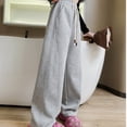 thumbnail image 6 of Generic Boys Girls Baggy Joggers Straight Leg Sweatpants Elastic Waist Track Pants/Drawstring, Solid School Athletic Trousers, 6 of 6