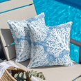thumbnail image 4 of Throw Pillow Covers, Blue Coral Coastal 16x16 Pillow Covers for Couch/Sofa/Bed, Summer Nautical Ocean Beach Decorative Square Linen Cushion Pillowcase for Home Decor, 4 of 9