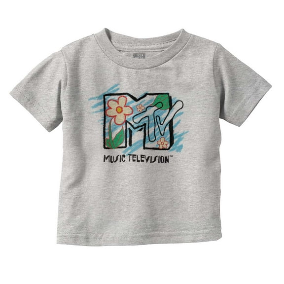 Retro MTV Crayon Sunflowers Logo Toddler Boy Girl T Shirt Infant Toddler Brisco Brands 6M