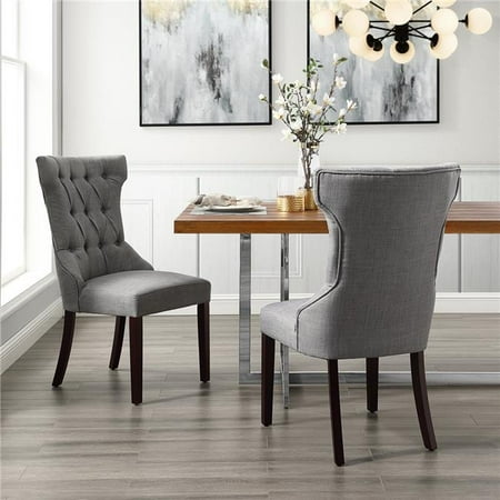 Posh Living Ad90 03lg2 Rebecca Velvet Tufted Wingback Dining Chair Light Grey 44 39 X 22 5 25 In Set Of 2 Canada Posh Living Ad90 03lg2 Rebecca Velvet, Tufted Wingback Dining Chairs