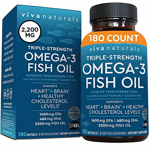 Viva Naturals TripleStrength Omega 3 Fish Oil with EPA and DHA
