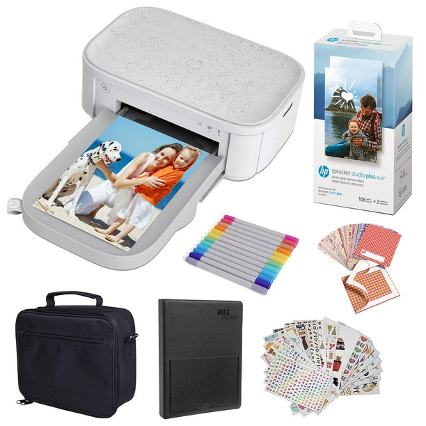 Impresora fotográfica instantánea HP Sprocket Studio Plus 4x6 Blanca