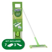 Swiffer Sweeper 2-in-1, Dry and Wet Multi Surface Floor Cleaner, Sweeping and Mopping Starter Kit. Includes 1 Mop   10 Refills