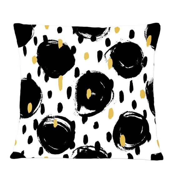 Designart Monochrome Geometric Pattern V' Mid-Century Modern Throw Pillow - 12x20