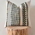 thumbnail image 6 of Fancy Homi 2 Pc Textured Chenille Throw Pillow Cover, 18x18 Inch, Boho Sage Green  Striped Decorative Cushion Case for Couch Living Room Bed, 6 of 8