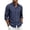 Navy, variant on Dwelliawo Men's Linen Shirts Casual comfort Button Down Long Sleeve Shirt Solid Spread Collar Summer Beach Vacation Shirts with Pocket Khaki 2xL