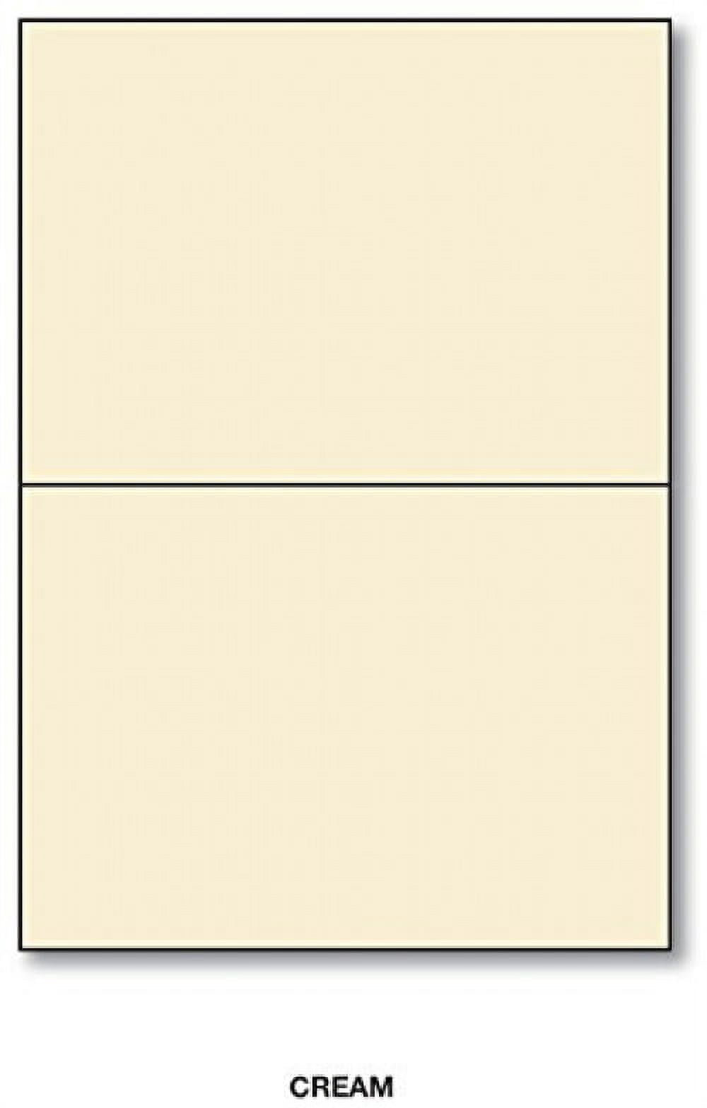 Half Fold Cream Greeting Cards - Uncoated - 80lb (216gsm) Cardstock - 5.5" x 8.5" When Folded - 50 Per Pack