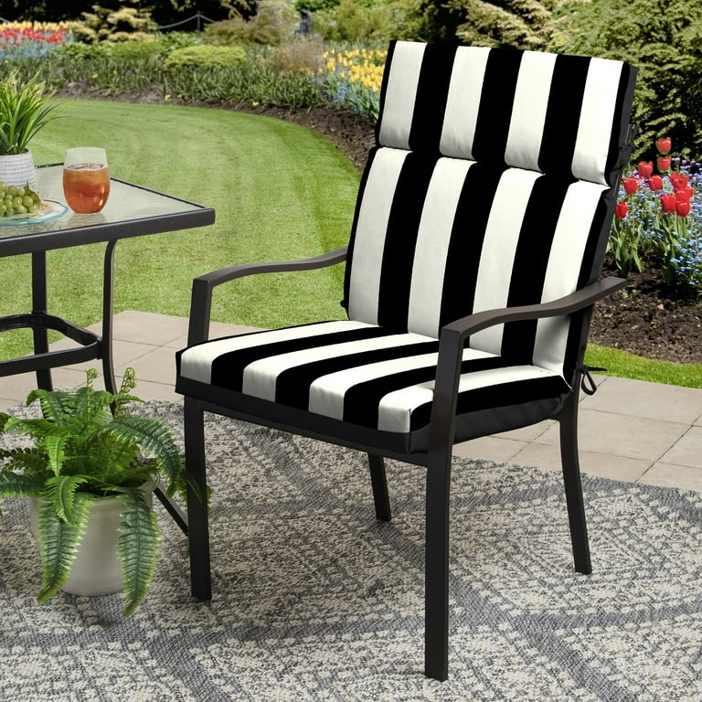 Better Homes & Gardens Black & White Stripe 44 x 21 in. Outdoor Chair  Cushion 