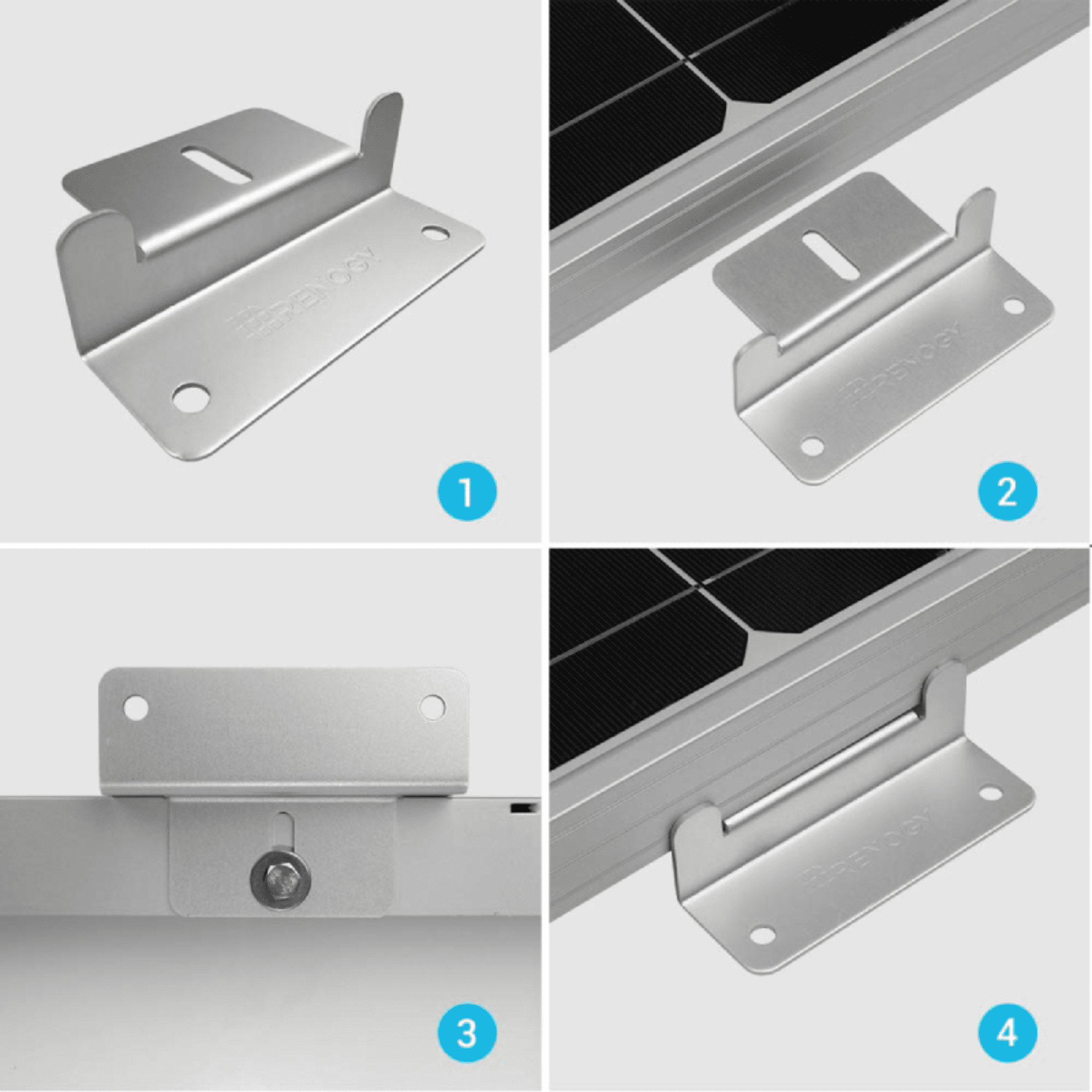 4 Sets of Solar Panel Mounting Z Brackets Lightweight Aluminum Corrosion-Free Construction for RVs, Trailers, Boats, Yachts, Wall and Other Off Gird Roof Installation