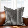 thumbnail image 5 of Throw Pillow Covers 20x20 Inch, Black Botanical Decorative Pillow Cases for Couch Sofa Bed, Farmhouse Modern Striped Leaf Cotton Linen Square Home Decor Pillowcases with Hidden Zipper, 5 of 9