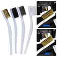 thumbnail image 5 of Lierteer White Plastic Handle Brass Wire Brush Stainless Steel Nylon Metal Rust Cleaning, 5 of 6