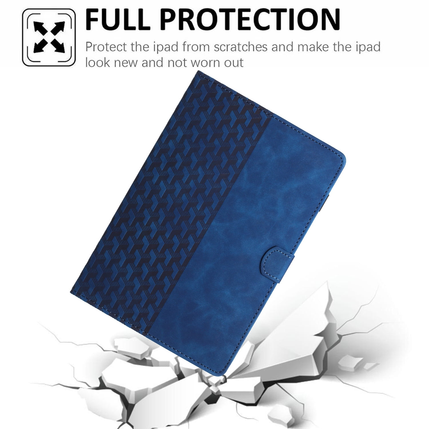Allytechgroup Slim Case for Apple iPad Pro 11" M4 2024, Premium PU Leather Folio Flip Cover Stand Anti-Scratch Cards Slots Pencil Holder Smart Case Cover Auto Sleep Wake, Blue
