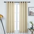 thumbnail image 2 of RISSIEN Linen Blended Rustic Curtains 96 inch Length 2 Panels for Living Room Pinch Pleat Textured Thick Light Filtering Privacy Window Drapes Grommet Top for Bedroom 8ft (52x96 Cream), 2 of 8
