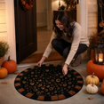 thumbnail image 7 of sruoe Halloween Creepy Visual Effect Round Floor Rug, Ghost Printed Polyester Doormat, Halloween Room Decor for Indoor Home Layout, Holiday Party, 7 of 7