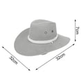thumbnail image 2 of Visland Womens Mens Faux Felt Western Cowboy Hat, Fedora Outdoor Wide Brim Travel Hat with Strap, 2 of 3