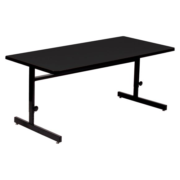 Correll Tables d'Entraînement et d'Ordinateur à Hauteur Réglable 30"x48 Pouces, Stratifié Haute Pression Granit Noir, Poste de Travail Informatique (CSA3048-07)