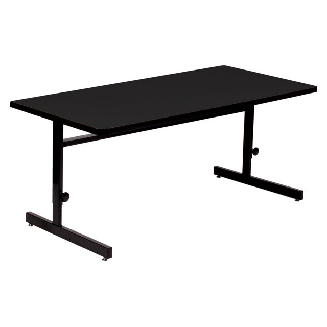 Correll 30"x48" Adjustable Height Training & Computer Tables, Black Granite High Pressure Laminate, Computer Work Station (CSA3048-07)