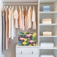 thumbnail image 4 of Yayeee Collapsible Storage Bin with Lid Fabric Closet Decorative Basket with Handles, Flamingo Pattern, 4 of 7