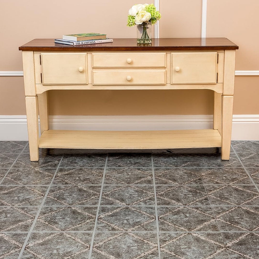 12 x 12 in. Tivoli Self Adhesive Vinyl Floor 45 Tile, Metallic Marble Diamond - 45 sq. ft.
