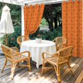 thumbnail image 2 of Orange Morocco Outdoor Curtains for Patio Waterproof,Windproof Privacy Curtains with Weighted Bottom,Geometric Leaf Diamond Lattice Abstract Outside Drapes for Picnic Garage Yard 54"x95" 2 Panel, 2 of 8