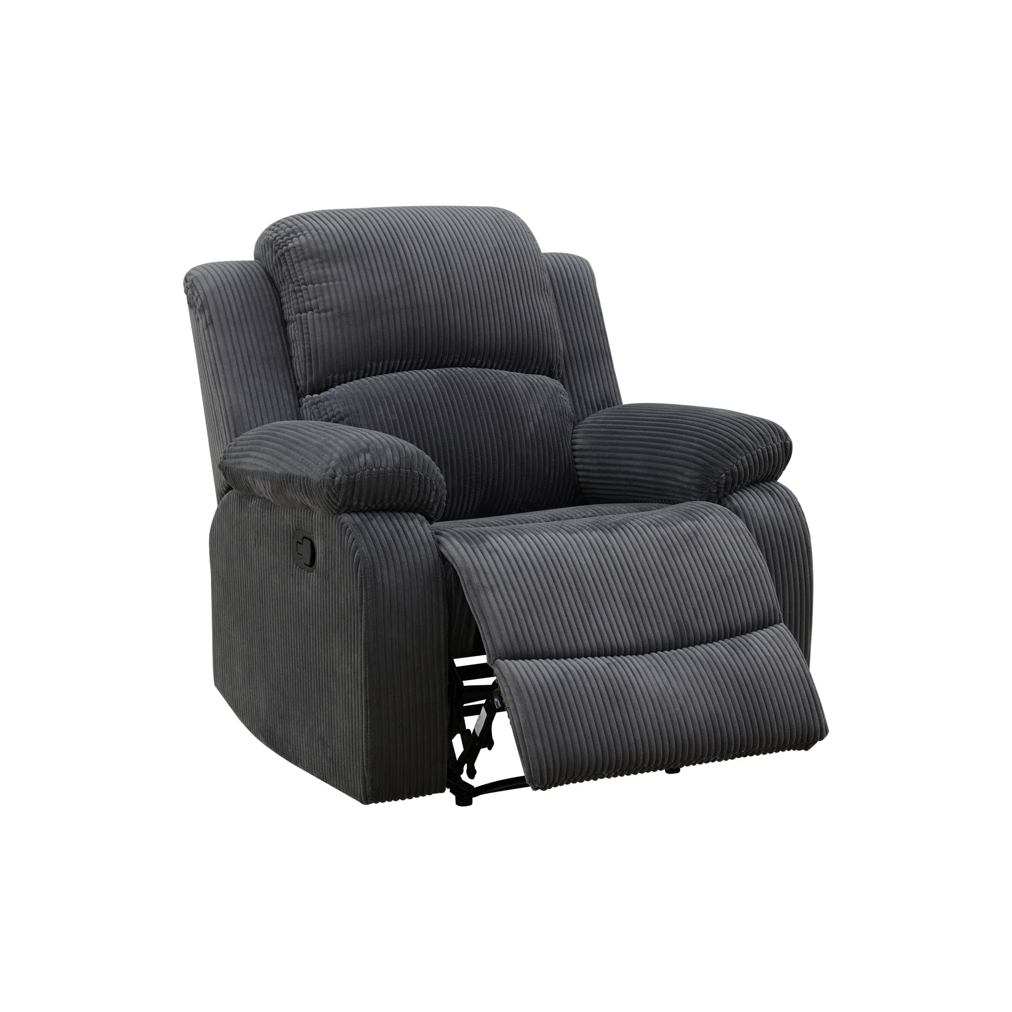 MAYEERTY Recliner Chair, Manual Fabric Reclining Chair with Adjustable Backrest for Living Room, Dark Grey