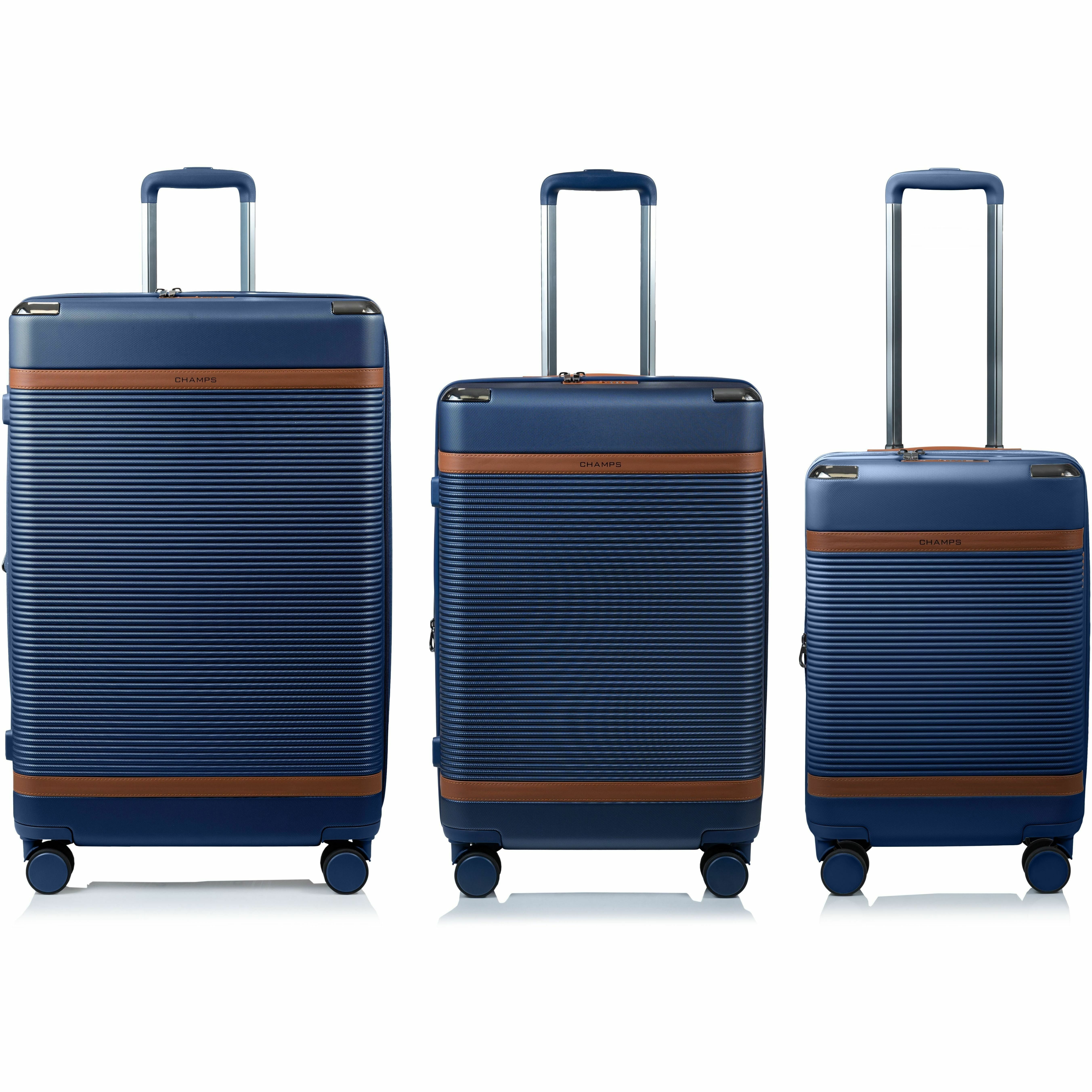 CHAMPS Vintage III Collection, 3-piece Hardside Luggage set, Navy
