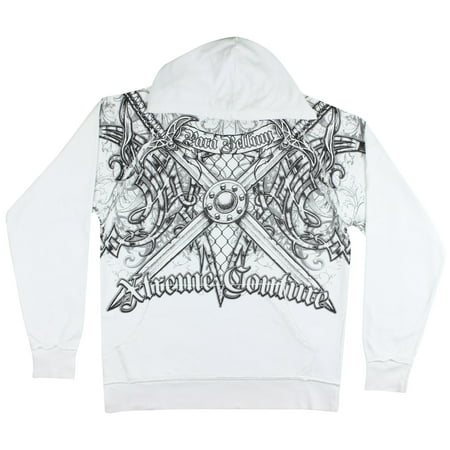 - Xtreme Couture Mens Pullover Perseus Hoodie - White/Black - Medium