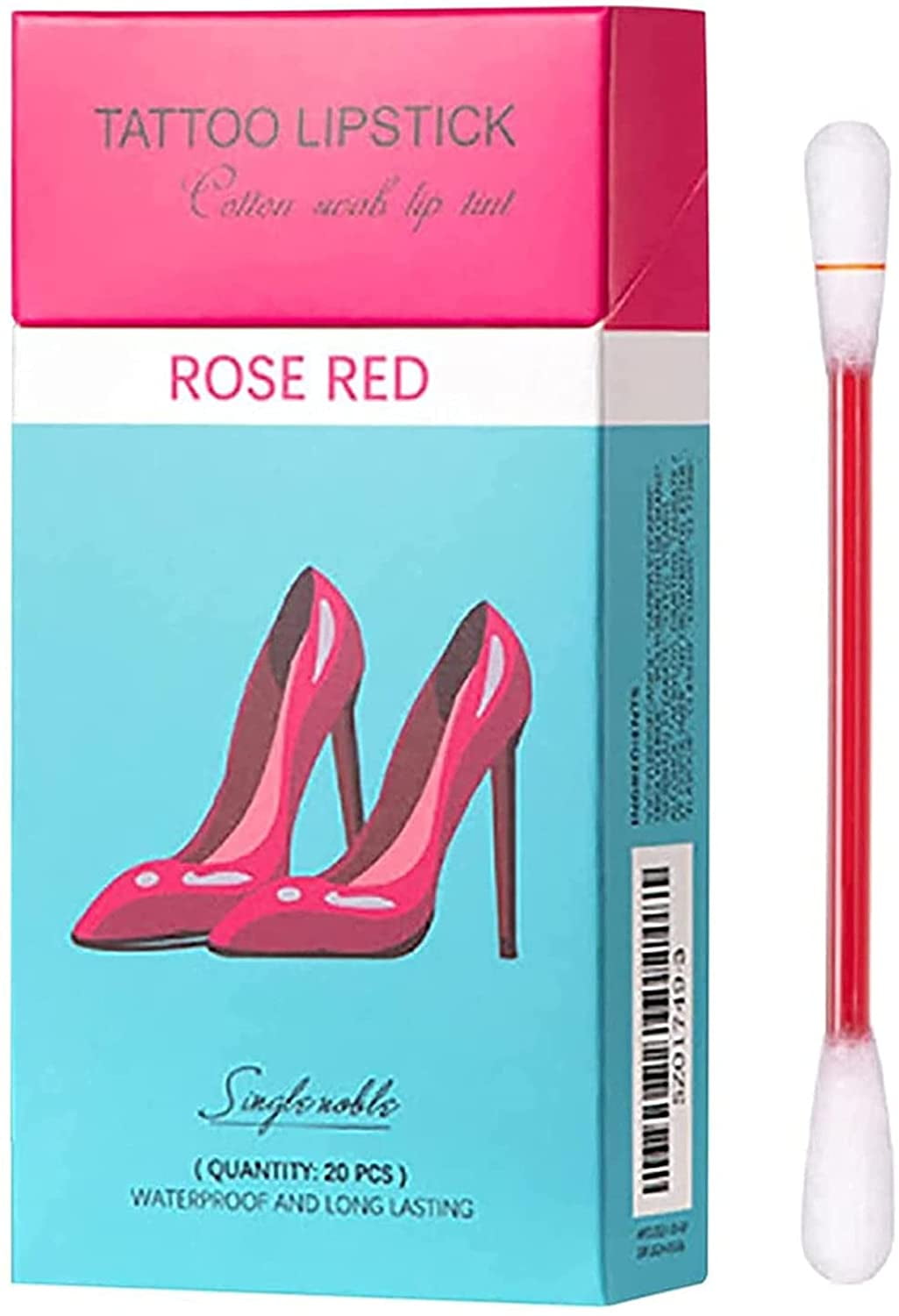 Tattoo Lipstick 20 PCS Cigarette Cotton Swab Lipstick LongLasting and