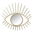thumbnail image 1 of 23.43" X 0.59" X 21.65" Gold Metal Glass Mdf Wall Mirror, 1 of 1