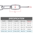 thumbnail image 2 of Unique Bargains 304 Stainless Steel Coil Chain, 2/25 Inch x 65.6 Ft, Metal Plain Link Chain, Rustproof Hardware Cable, 2 of 7