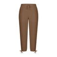 thumbnail image 5 of Men’s Cargo Joggers, Casual Trousers, Elastic Waist Drawstring Cuffed Ankle, Lightweight Stretchy Breathable, Gym Workout Daily Wear, Summer Activewear | AESTIVO,Brown XL, 5 of 7