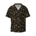 thumbnail image 2 of Lsque Keys print Men's Cuban Collar Short Sleeve Shirt Summer Beachwear Casual Button Down Fashionable Vacation Leisure Shirt-X-Large, 2 of 7