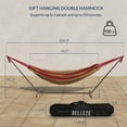 thumbnail image 2 of Belleze Double Hammock Space Saving Steel Stand with Portable Carrying Case Kit, Confetti, 2 of 7