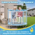 thumbnail image 2 of SERAY 55-65" Kids Trampoline with Safety Enclosure & Mini Balls, Indoor/Outdoor Fun for Toddlers, Durable, Quiet, and Safe Bouncing Toy for Boys and Girls, 2 of 6