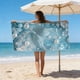 thumbnail image 1 of Toalla de playa con temática marina: estrellas de mar, conchas y tortuga marina. Toalla de microfibra absorbente de secado rápido para nadar, surfear y usar junto a la piscina., 1 of 6
