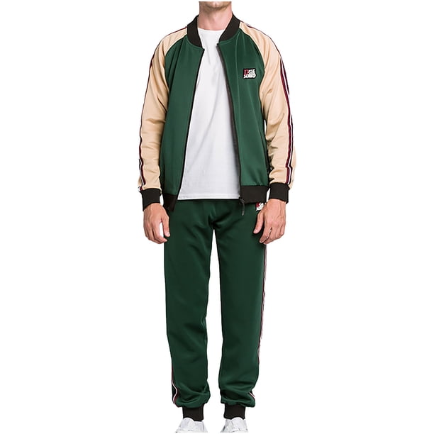 Otoño e invierno, nuevo suéter informal a rayas sueltas para hombre, traje deportivo Pompotops oipoqjl8837