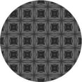 thumbnail image 1 of Ahgly Company Machine Washable Indoor Round Transitional Charcoal Black Area Rugs, 8' Round, 1 of 7